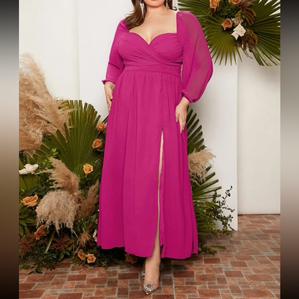 Plus size sweetheart neck party formal dress - Picture 5 of 16